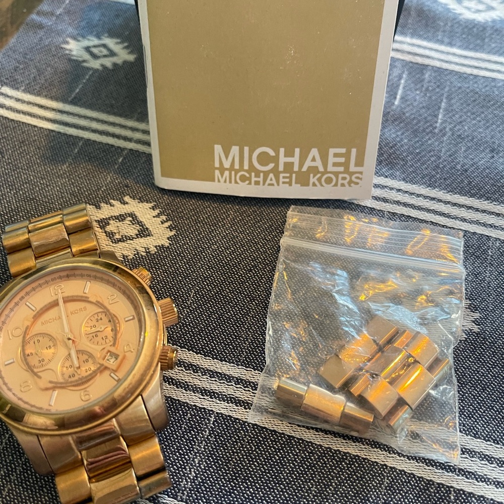 Rose gold MK Runway watch